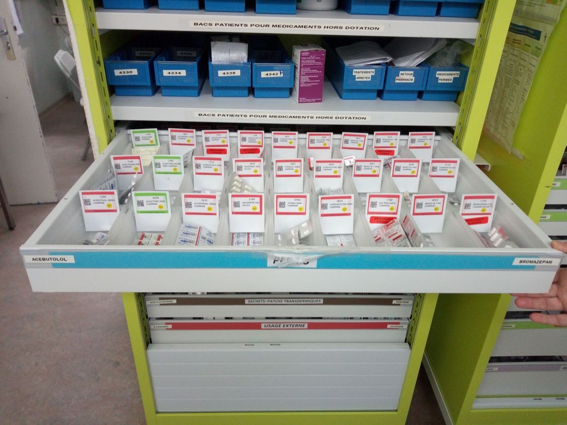 Organisation d'un tiroir avec des bacs modulaires